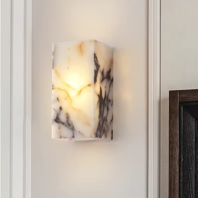 Marbella Cube – Luxe Marmeren Wandlamp LED | Moderne Up & Down Light voor Hal, Woonkamer & Hotelinterieur