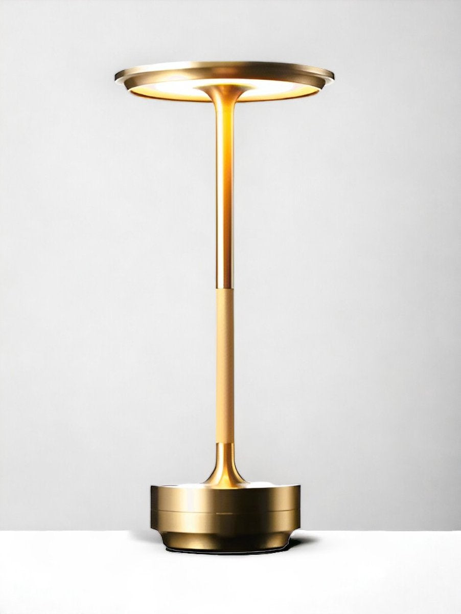 Élan Noire™ Gold Edition by Zukasa – Luxe Dimbare LED Bureaulamp met Draadloze Qi Oplader