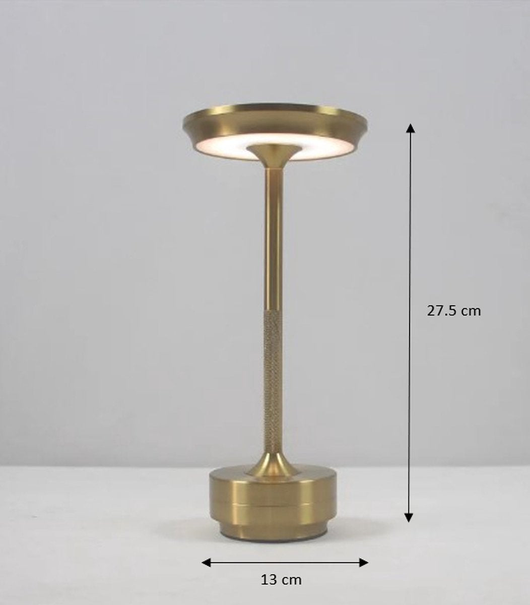 Élan Noire™ Gold Edition by Zukasa – Luxe Dimbare LED Bureaulamp met Draadloze Qi Oplader