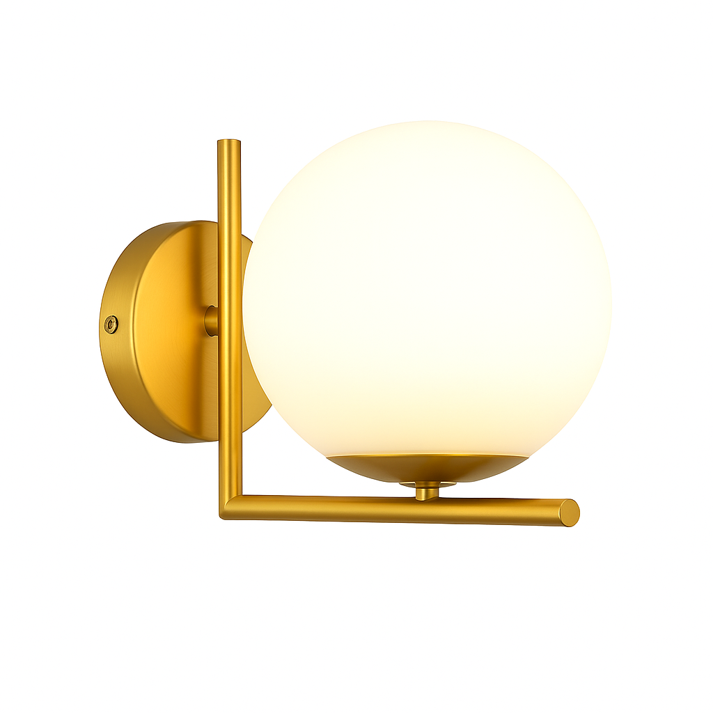 LunaForma Wandlamp – Gouden Wandlamp met Glazen Bol