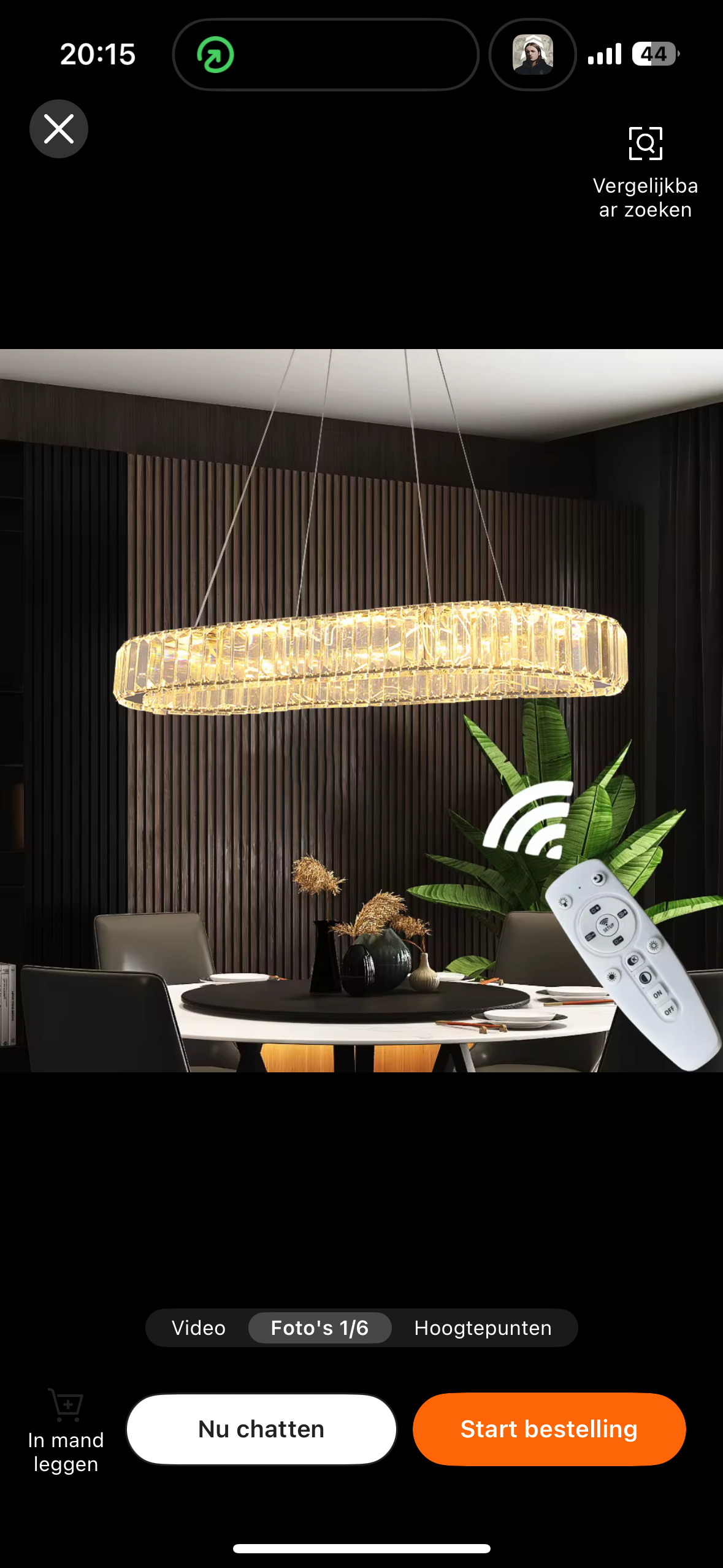 Lustra Lumina - Luxe Kristallen Ovale Hanglamp met Afstandsbediening