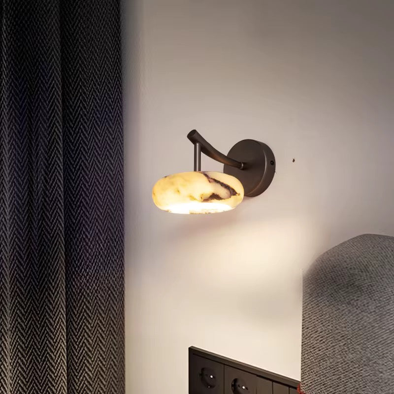 Zafira Stone – Marmeren Wandlamp met Warm Licht voor Slaapkamer & Hotel