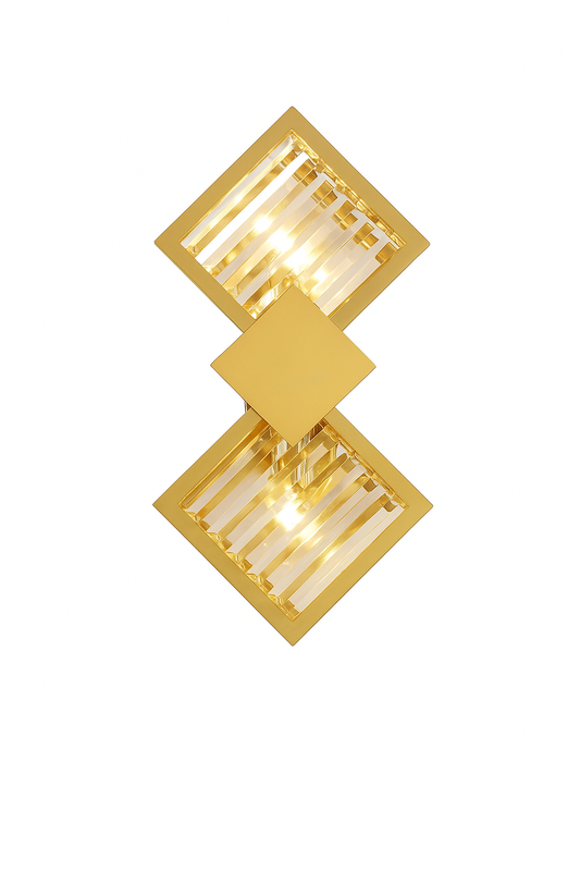 Vetrina Luxe Wandlamp – Kristallen Wandverlichting in Gouden Afwerking (H 50 cm)