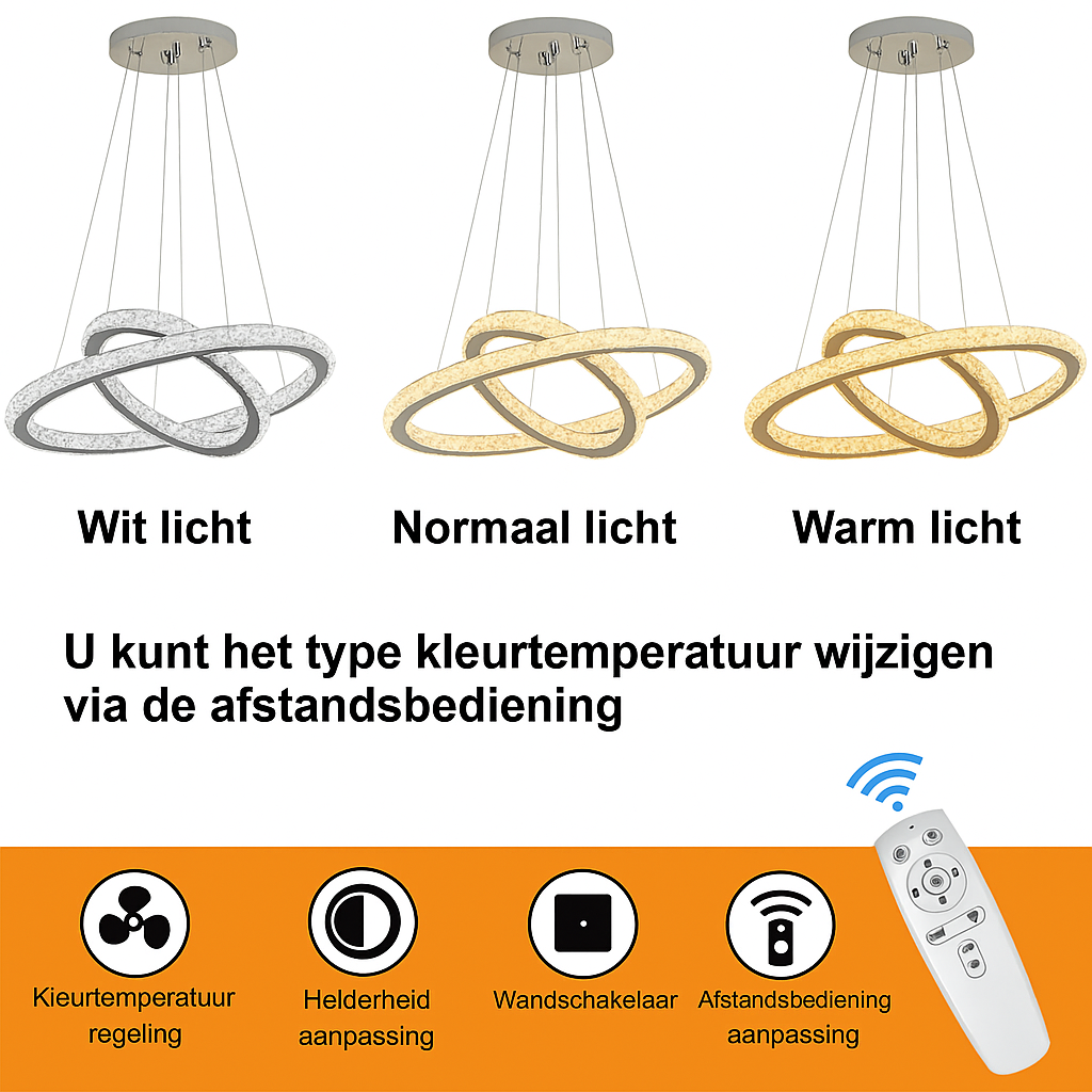 Lucenta – Luxe kristallen LED hanglamp | Sprankelend modern design