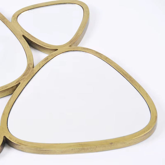 Aurora Clusters – Luxe Abstracte Wandspiegelset in Goud | 7-Delig Design