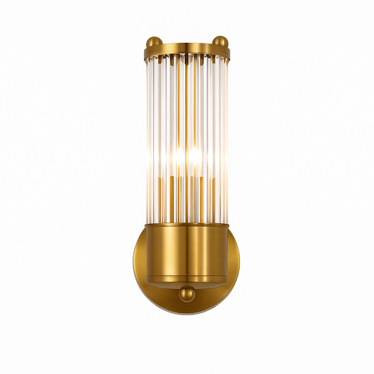Gloria – Messing Wandlamp met Kristalglas – 27cm – Art Deco Stijl voor in Huis