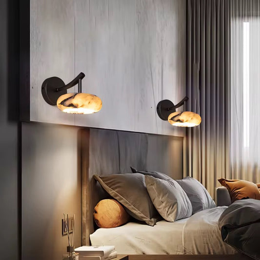 Zafira Stone – Marmeren Wandlamp met Warm Licht voor Slaapkamer & Hotel