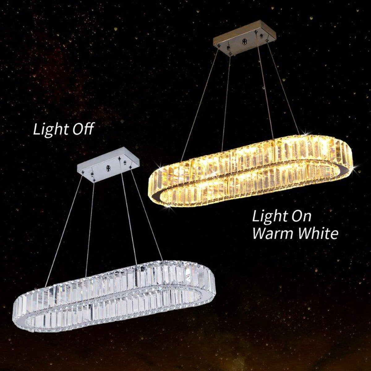 Lustra Lumina - Luxe Kristallen Ovale Hanglamp met Afstandsbediening