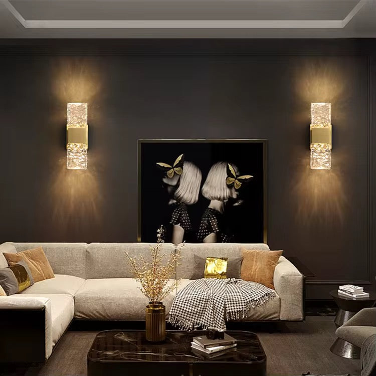 Luxe Kristallen Wandlamp Aurora – LED Sfeerverlichting met Goud Accent | 29 cm