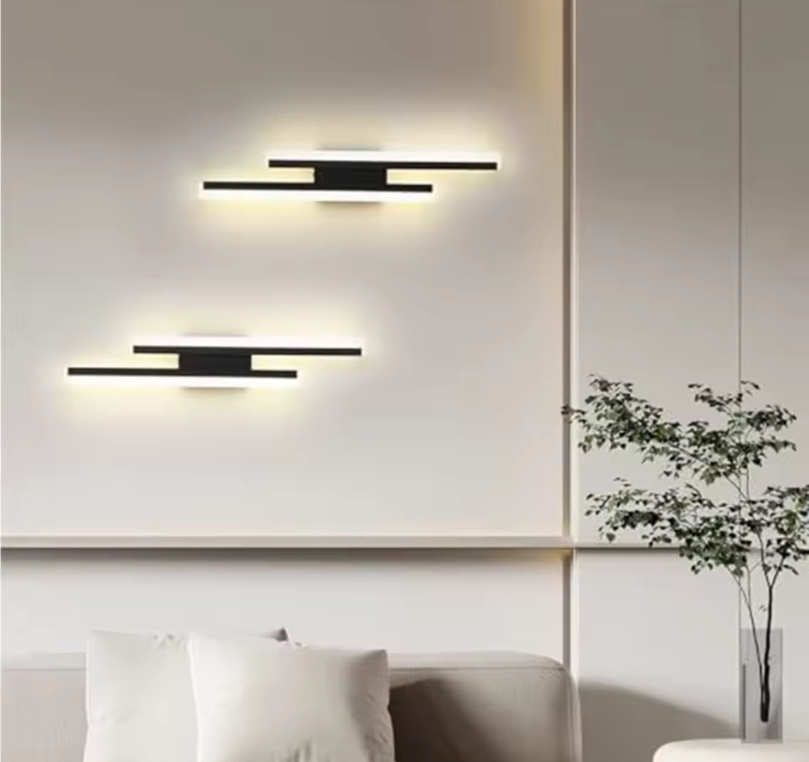 Linea Nero – Zwarte LED Wandlamp met 3 Lichtkleuren | 16W | 40cm | Voor in Huis