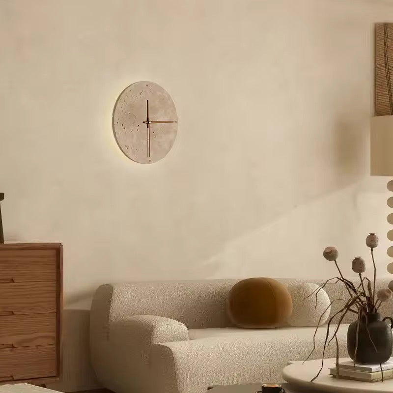TerraLuxe Wandklok – Minimalistisch Design met Marmerlook – Ø30cm