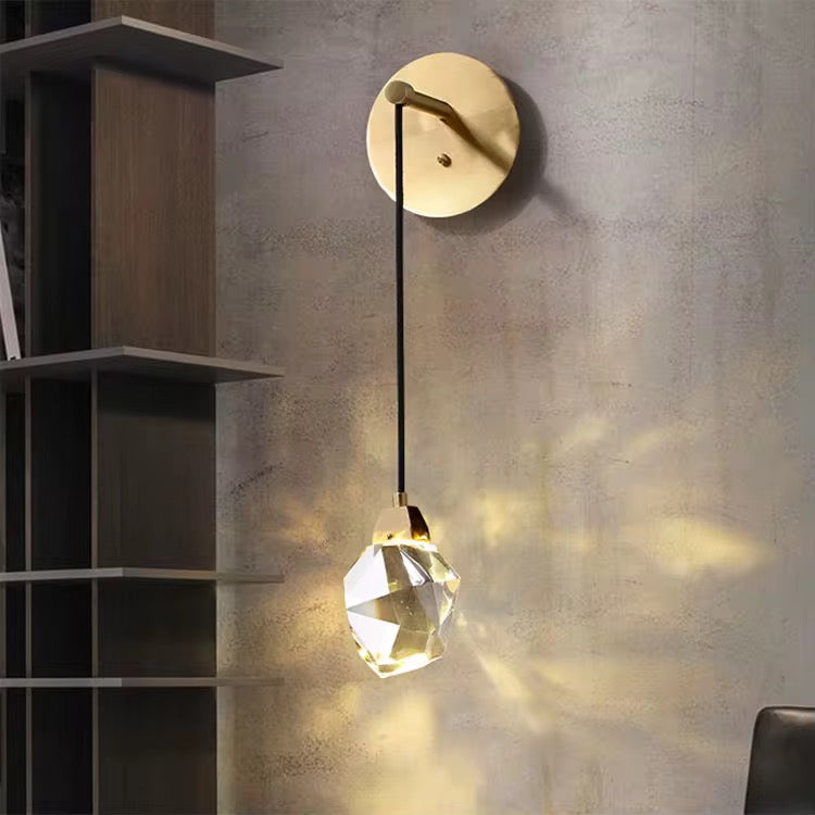Crystal Arcadia Wandlamp – Luxe LED Wandverlichting van Kristalglas & Messing