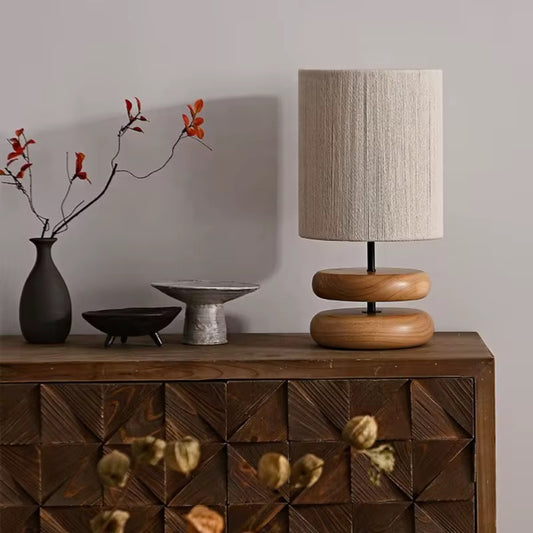 Walnoot Sora™ – Japanse Design Tafellamp van Massief Hout voor Woonkamer & Slaapkamer