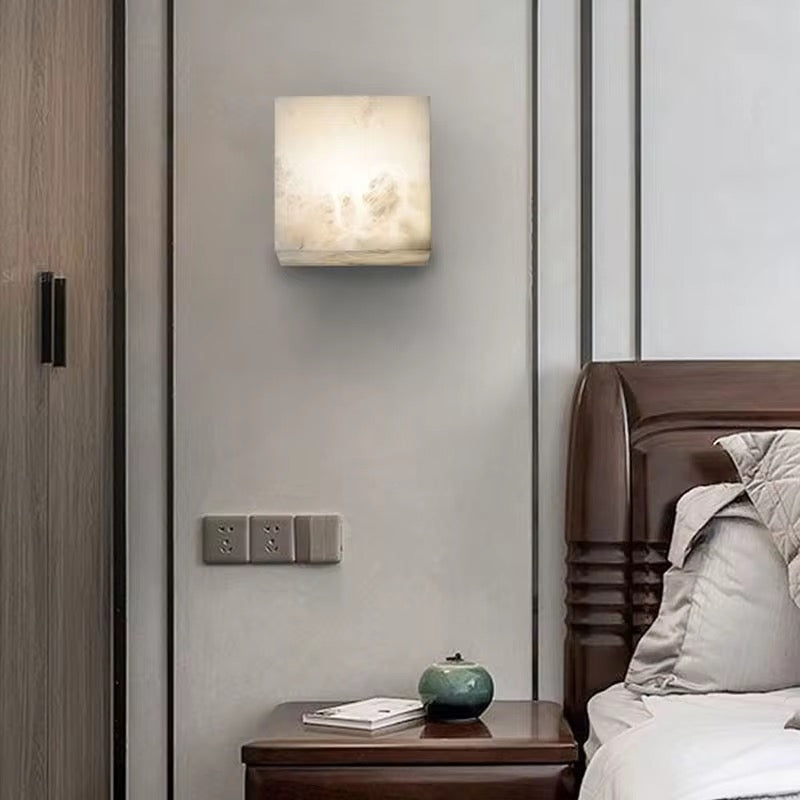 Marbula Cube – Luxe Marmeren Wandlamp | Vierkante LED Muurverlichting voor Woonkamer, Slaapkamer en Hotelinterieur