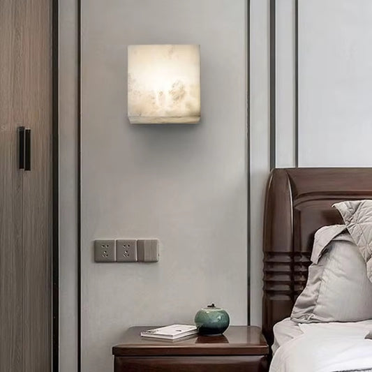 Marbula Cube – Luxe Marmeren Wandlamp | Vierkante LED Muurverlichting voor Woonkamer, Slaapkamer en Hotelinterieur