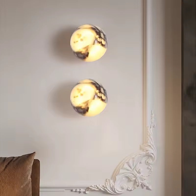 Luna Marmo – Wandlamp van Natuursteen in Sferisch Design