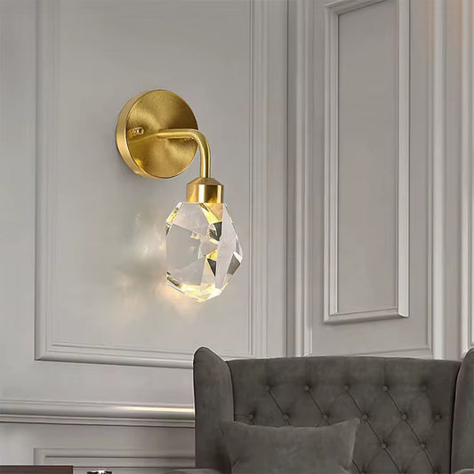 Prisma – Wandlamp met kristalglas & goudkleurig design | Luxe sfeerverlichting