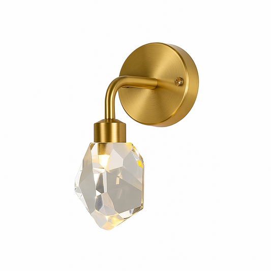 Prisma – Wandlamp met kristalglas & goudkleurig design | Luxe sfeerverlichting