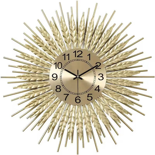 Solea – Luxe wandklok in zonnestraaldesign | Gouden statement piece