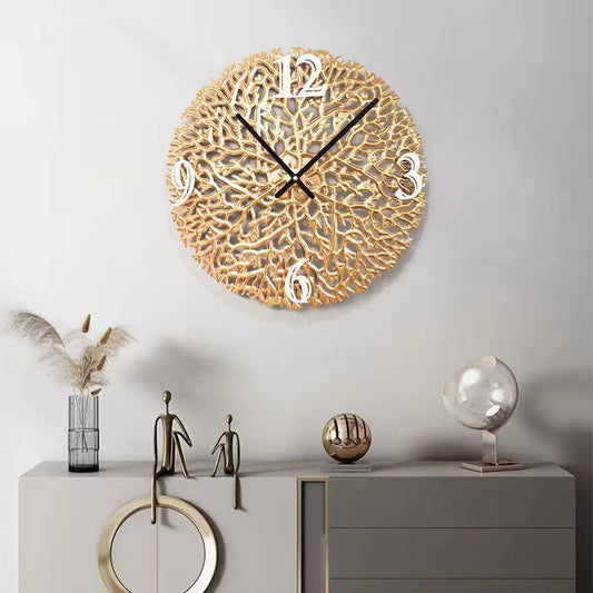 Coralia – Luxe wandklok met organisch design | Gouden eyecatcher