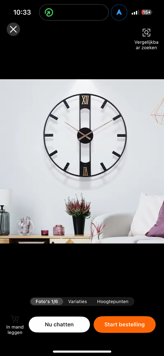 Ferrano – Industriële wandklok met open design | Stoer & stijlvol