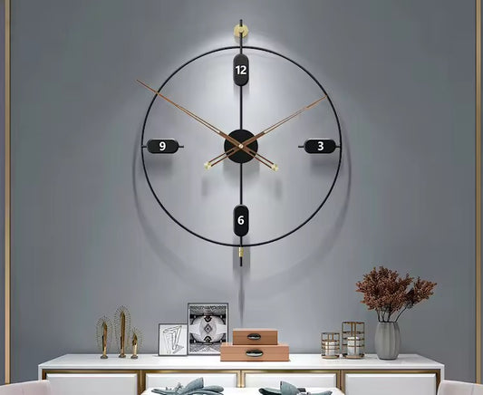 Linea Grande – Minimalistische wandklok met pendule | Luxe modern design