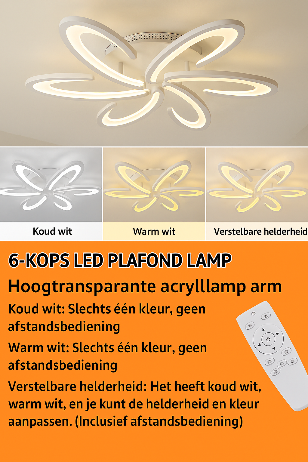 Floressa – Dimbare LED plafondlamp met organisch design | Luxe bloemvormige verlichting