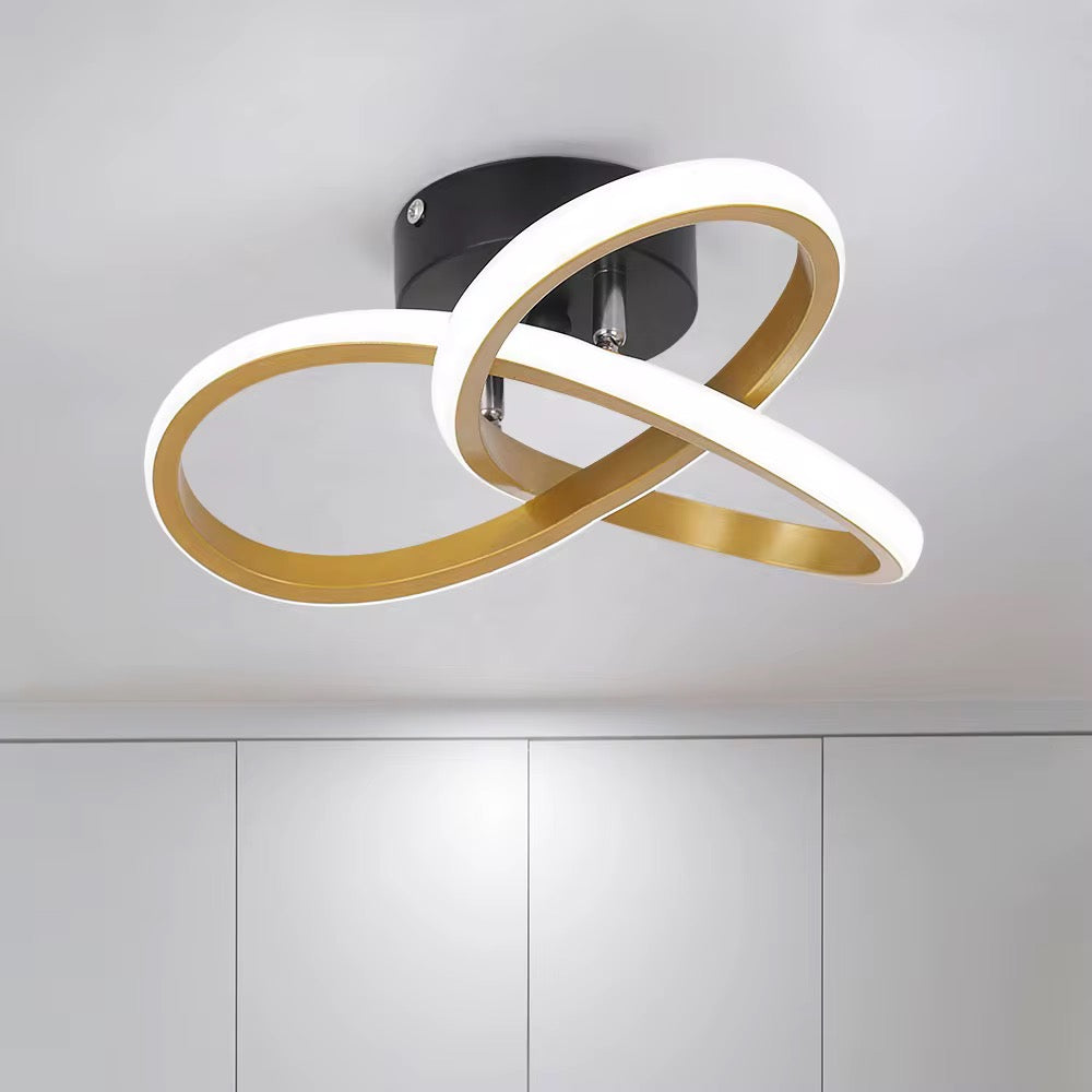 Orbello – Moderne plafondlamp met LED ringen | Goud-wit design