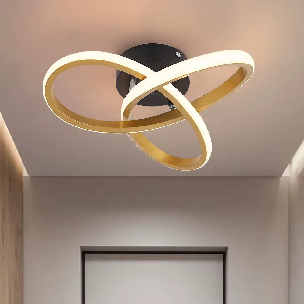 Orbello – Moderne plafondlamp met LED ringen | Goud-wit design