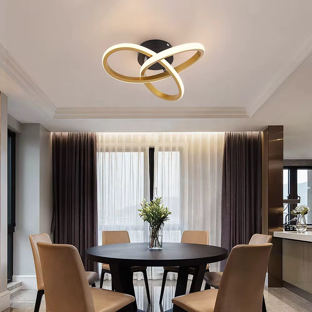 Orbello – Moderne plafondlamp met LED ringen | Goud-wit design