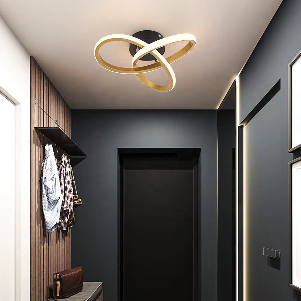 Orbello – Moderne plafondlamp met LED ringen | Goud-wit design