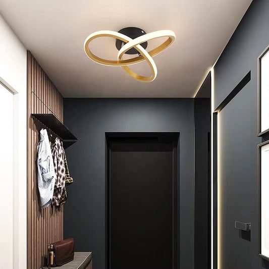 Orbello – Moderne plafondlamp met LED ringen | Goud-wit design