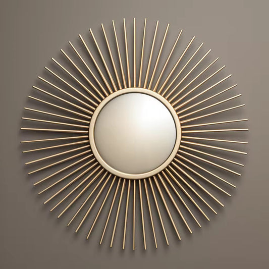 Aurora Zonnestraal Spiegel – Ronde Gouden Wandspiegel Ø70cm | Luxe Wanddecoratie