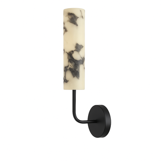 Aurum Linea – Luxe Wandlamp met Marmerlook en Mat Zwarte Bevestiging