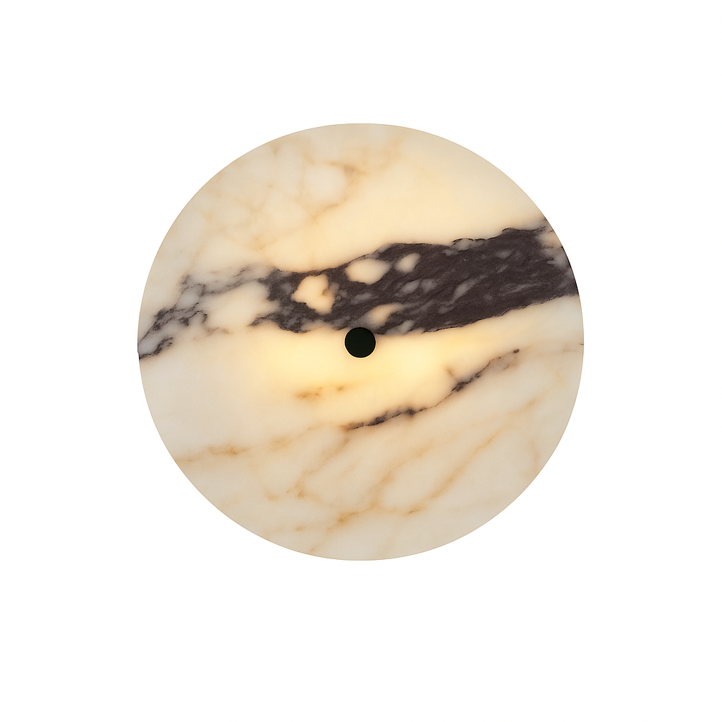 Luna Pietra – Ronde Wandlamp met Marmerlook | Ø30 cm | Design LED Muurverlichting | Voor Woonkamer, Hal of Slaapkamer | Zukasa Collectie