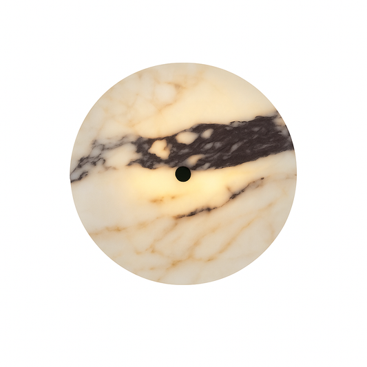 Luna Pietra – Ronde Wandlamp met Marmerlook | Ø30 cm | Design LED Muurverlichting | Voor Woonkamer, Hal of Slaapkamer | Zukasa Collectie