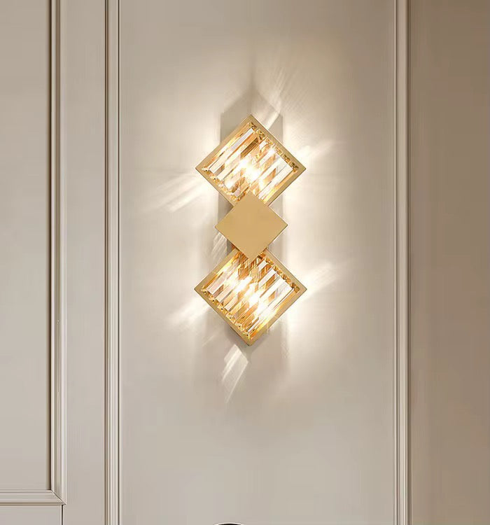 Vetrina Luxe Wandlamp – Kristallen Wandverlichting in Gouden Afwerking (H 50 cm)