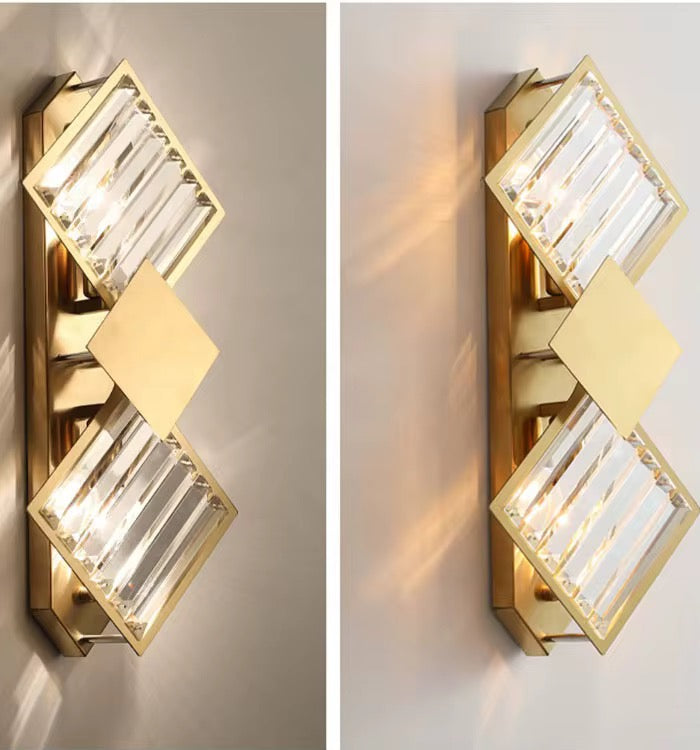 Vetrina Luxe Wandlamp – Kristallen Wandverlichting in Gouden Afwerking (H 50 cm)
