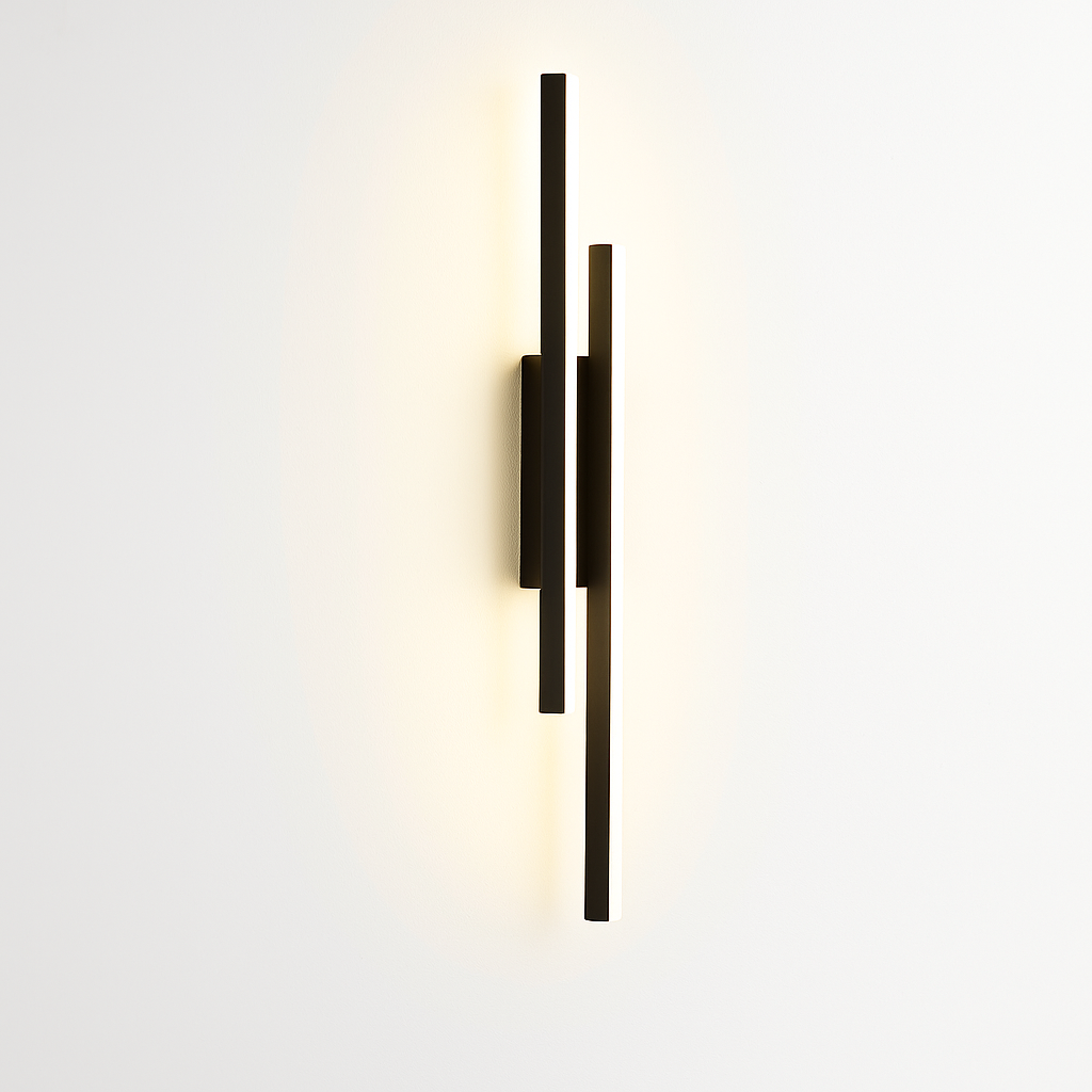 Linea Nero – Zwarte LED Wandlamp met 3 Lichtkleuren | 16W | 40cm | Voor in Huis