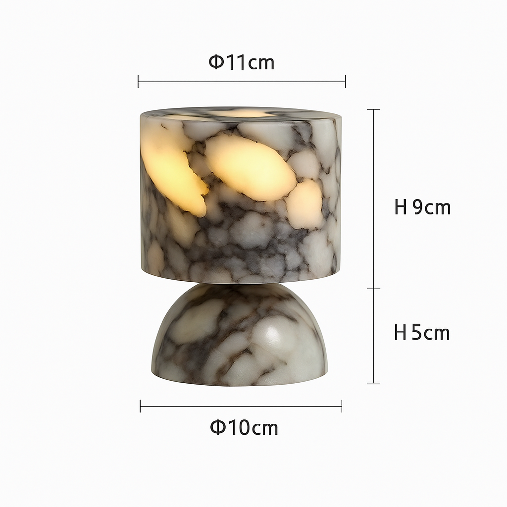 LumaSfera – Luxe Marmeren Tafellamp (LED, Ø11 cm)