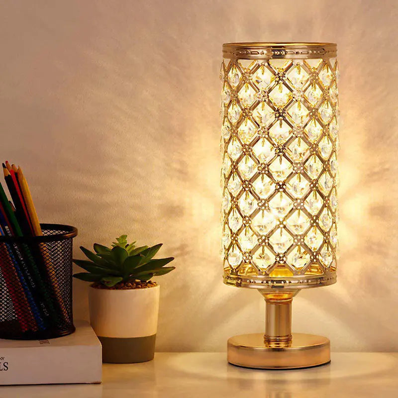 Lumière Cristal – Gouden Kristallen Tafellamp voor Sfeervolle Verlichting |
