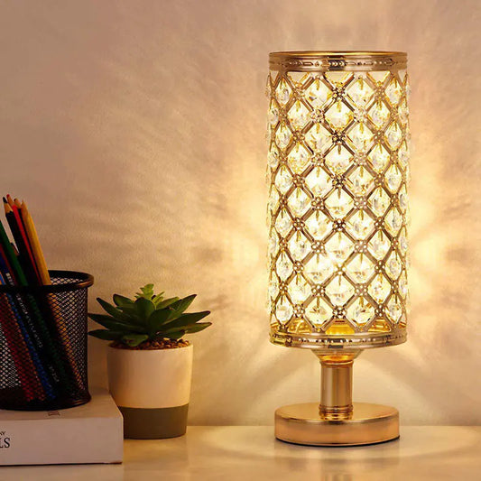 Lumière Cristal – Gouden Kristallen Tafellamp voor Sfeervolle Verlichting |
