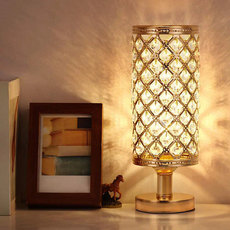 Lumière Cristal – Gouden Kristallen Tafellamp voor Sfeervolle Verlichting |